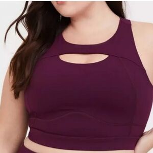 Torrid Purple Sports Bra with Keyhole Design